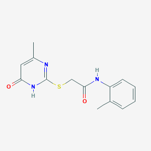 2-[(6-methyl-4-oxo-1H-pyrimidin-2-yl)sulfanyl]-N-(2-methylphenyl)acetamide