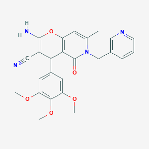 2-amino-7-methyl-5-oxo-6-(pyridin-3-ylmethyl)-4-(3,4,5-trimethoxyphenyl)-5,6-dihydro-4H-pyrano[3,2-c]pyridine-3-carbonitrile