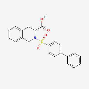 molecular formula C22H19NO4S B1205307 (R)-2-([1,1'-Biphenyl]-4-ylsulfonyl)-1,2,3,4-tetrahydroisoquinoline-3-carboxylic acid 