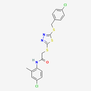 N-(4-Chloro-2-methylphenyl)-2-((5-((4-chlorobenzyl)thio)-1,3,4-thiadiazol-2-yl)thio)acetamide