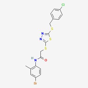 N-(4-Bromo-2-methylphenyl)-2-((5-((4-chlorobenzyl)thio)-1,3,4-thiadiazol-2-yl)thio)acetamide