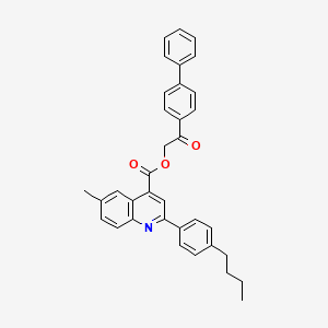 2-(Biphenyl-4-yl)-2-oxoethyl 2-(4-butylphenyl)-6-methylquinoline-4-carboxylate