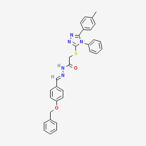 N'-{(E)-[4-(benzyloxy)phenyl]methylidene}-2-{[5-(4-methylphenyl)-4-phenyl-4H-1,2,4-triazol-3-yl]sulfanyl}acetohydrazide