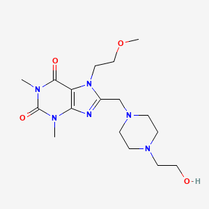 8-{[4-(2-hydroxyethyl)piperazin-1-yl]methyl}-7-(2-methoxyethyl)-1,3-dimethyl-3,7-dihydro-1H-purine-2,6-dione