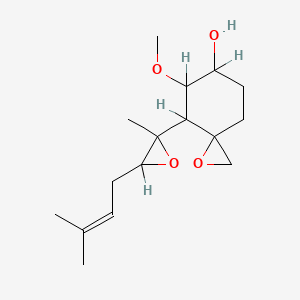 molecular formula C16H26O4 B1205323 4-(1,5-Dimethyl-1,2-epoxy-4-hexenyl)-5-methoxy-1-oxaspiro(2.5)octan-6-ol 