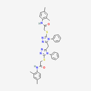 2-({5-[(5-{[2-(2,4-dimethylanilino)-2-oxoethyl]sulfanyl}-4-phenyl-4H-1,2,4-triazol-3-yl)methyl]-4-phenyl-4H-1,2,4-triazol-3-yl}sulfanyl)-N-(2,4-dimethylphenyl)acetamide