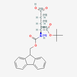 (4S)-4-(9H-fluoren-9-ylmethoxycarbonyl(15N)amino)-5-[(2-methylpropan-2-yl)oxy]-5-oxo(1,2,3,4,5-13C5)pentanoic acid