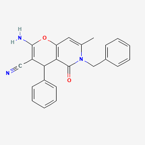 2-amino-6-benzyl-7-methyl-5-oxo-4-phenyl-5,6-dihydro-4H-pyrano[3,2-c]pyridine-3-carbonitrile