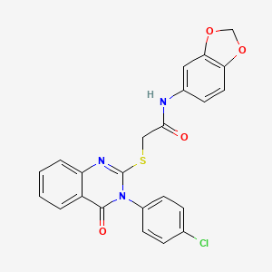 N-(1,3-benzodioxol-5-yl)-2-{[3-(4-chlorophenyl)-4-oxo-3,4-dihydroquinazolin-2-yl]sulfanyl}acetamide