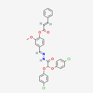 4-(2-(Bis(4-chlorophenoxy)acetyl)carbohydrazonoyl)-2-methoxyphenyl 3-PH-acrylate