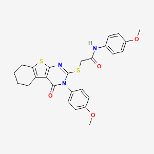 N-(4-methoxyphenyl)-2-{[3-(4-methoxyphenyl)-4-oxo-3,4,5,6,7,8-hexahydro[1]benzothieno[2,3-d]pyrimidin-2-yl]sulfanyl}acetamide