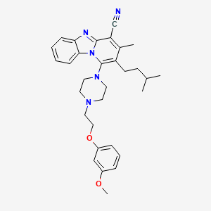 2-Isopentyl-1-{4-[2-(3-methoxyphenoxy)ethyl]-1-piperazinyl}-3-methylpyrido[1,2-a]benzimidazole-4-carbonitrile