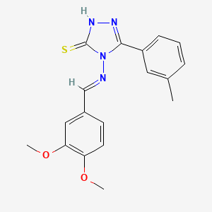 4-{[(E)-(3,4-Dimethoxyphenyl)methylidene]amino}-5-(3-methylphenyl)-4H-1,2,4-triazole-3-thiol