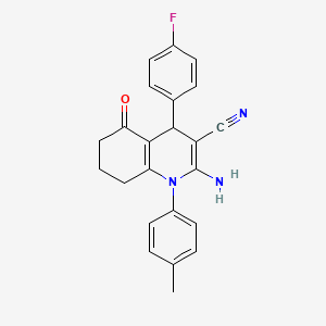 molecular formula C23H20FN3O B12053553 2-Amino-4-(4-fluorophenyl)-5-oxo-1-(p-tolyl)-1,4,5,6,7,8-hexahydroquinoline-3-carbonitrile CAS No. 339335-28-3