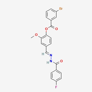 4-(2-(4-Fluorobenzoyl)carbohydrazonoyl)-2-methoxyphenyl 3-bromobenzoate