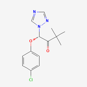 molecular formula C14H16ClN3O2 B1205366 (1S)-1-(4-chlorophenoxy)-3,3-dimethyl-1-(1,2,4-triazol-1-yl)butan-2-one CAS No. 89497-67-6