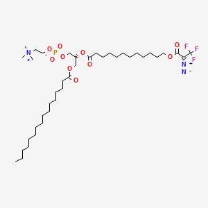 molecular formula C39H71F3N3O10P B1205369 1-Palmitoyl-2-omega-(2-diazo-3,3,3-trifluoropropionyloxy)lauroyl-sn-glycero-3-phosphocholine CAS No. 65114-55-8