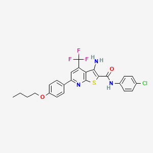 3-amino-6-(4-butoxyphenyl)-N-(4-chlorophenyl)-4-(trifluoromethyl)thieno[2,3-b]pyridine-2-carboxamide