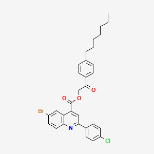 2-(4-Heptylphenyl)-2-oxoethyl 6-bromo-2-(4-chlorophenyl)quinoline-4-carboxylate