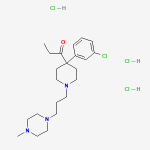 molecular formula C22H37Cl4N3O B1205404 1-(4-(3-Chlorophenyl)-1-(3-(4-methyl-1-piperazinyl)propyl)-4-piperidinyl)1-propanone 3HCl CAS No. 59173-24-9