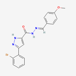 3-(2-bromophenyl)-N'-[(E)-(4-methoxyphenyl)methylidene]-1H-pyrazole-5-carbohydrazide