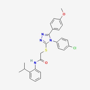 2-((4-(4-Chlorophenyl)-5-(4-methoxyphenyl)-4H-1,2,4-triazol-3-yl)thio)-N-(2-isopropylphenyl)acetamide