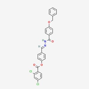 molecular formula C28H20Cl2N2O4 B12054229 [4-[(E)-[(4-phenylmethoxybenzoyl)hydrazinylidene]methyl]phenyl] 2,4-dichlorobenzoate CAS No. 340224-06-8