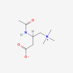 molecular formula C9H18N2O3 B1205432 3-Acetamido-4-trimethylaminobutyric acid CAS No. 87112-38-7
