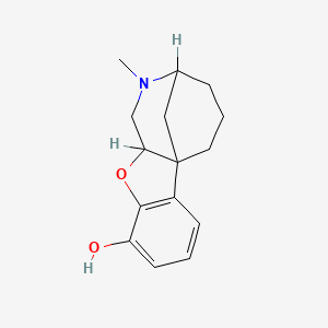molecular formula C15H19NO2 B1205434 11-Methyl-8-oxa-11-azatetracyclo[10.3.1.01,9.02,7]hexadeca-2(7),3,5-trien-6-ol 