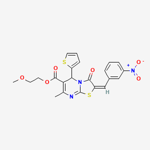 2-methoxyethyl (2E)-7-methyl-2-(3-nitrobenzylidene)-3-oxo-5-(2-thienyl)-2,3-dihydro-5H-[1,3]thiazolo[3,2-a]pyrimidine-6-carboxylate