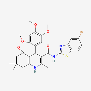 N-(5-Bromobenzo[d]thiazol-2-yl)-2,7,7-trimethyl-5-oxo-4-(2,4,5-trimethoxyphenyl)-1,4,5,6,7,8-hexahydroquinoline-3-carboxamide