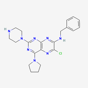 molecular formula C21H25ClN8 B1205441 7-Benzylamino-6-chloro-2-piperazino-4-pyrrolidinopteridine CAS No. 109577-83-5