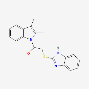 molecular formula C19H17N3OS B1205509 2-(1H-苯并咪唑-2-基硫代)-1-(2,3-二甲基-1-吲哚基)乙酮 