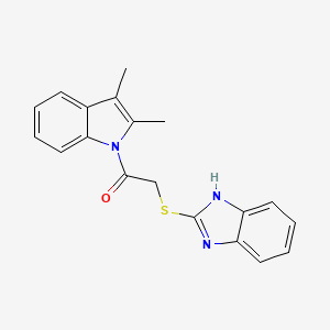 molecular formula C19H17N3OS B1205509 2-(1H-benzimidazol-2-ylthio)-1-(2,3-dimethyl-1-indolyl)ethanone 