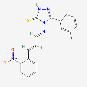 4-((3-(2-Nitrophenyl)allylidene)amino)-3-(m-tolyl)-1H-1,2,4-triazole-5(4H)-thione