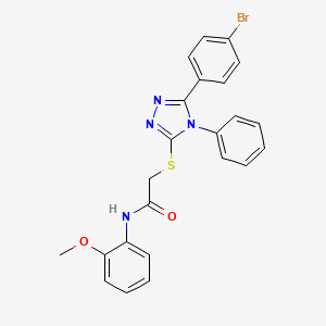 2-{[5-(4-bromophenyl)-4-phenyl-4H-1,2,4-triazol-3-yl]sulfanyl}-N-(2-methoxyphenyl)acetamide