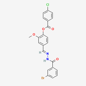 4-[(E)-{2-[(3-bromophenyl)carbonyl]hydrazinylidene}methyl]-2-methoxyphenyl 4-chlorobenzoate