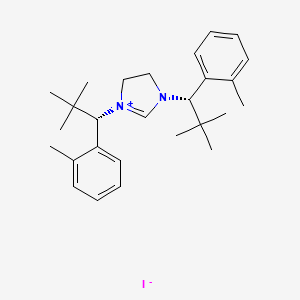 1,3-bis[(1S)-2,2-dimethyl-1-(2-methylphenyl)propyl]-4,5-dihydroimidazol-1-ium;iodide