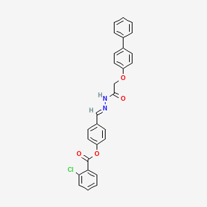 4-[(E)-{2-[(biphenyl-4-yloxy)acetyl]hydrazinylidene}methyl]phenyl 2-chlorobenzoate