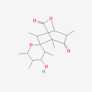 molecular formula C17H26O5 B1205542 4'-Hydroxy-3',4,5',6,6',7-hexamethylspiro[2-oxabicyclo[2.2.2]octane-8,2'-oxane]-3,5-dione 