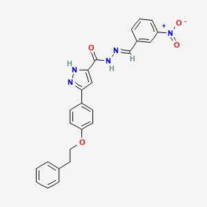 N'-(3-Nitrobenzylidene)-3-(4-(2-phenylethoxy)PH)-1H-pyrazole-5-carbohydrazide