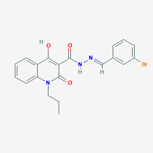 N'-[(E)-(3-bromophenyl)methylidene]-2-hydroxy-4-oxo-1-propyl-1,4-dihydroquinoline-3-carbohydrazide