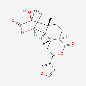 molecular formula C20H22O6 B1205583 (2S,4AR,6aR,7R,10R,10aS,10bS)-2-(furan-3-yl)-7-hydroxy-6a,10b-dimethyl-4a,5,6,6a,7,10,10a,10b-octahydro-1H-10,7-(epoxymethano)benzo[f]isochromene-4,12(2H)-dione 