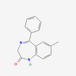 molecular formula C16H14N2O B1205596 7-甲基-5-苯基-1,3-二氢-1,4-苯并二氮杂卓-2-酮 CAS No. 5571-63-1
