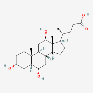molecular formula C24H40O5 B1205614 3alpha,6alpha,12alpha-Trihydroxy-5beta-cholan-24-oic Acid CAS No. 21066-18-2