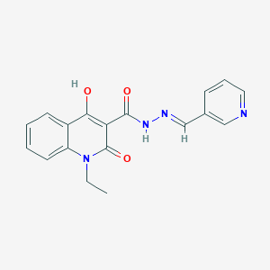 1-ethyl-4-hydroxy-2-oxo-N'-[(E)-3-pyridinylmethylidene]-1,2-dihydro-3-quinolinecarbohydrazide