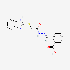 2-[(E)-{2-[(1H-benzimidazol-2-ylsulfanyl)acetyl]hydrazinylidene}methyl]benzoic acid