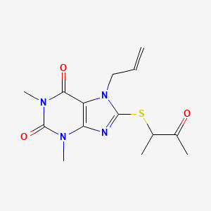 1,3-dimethyl-8-[(3-oxobutan-2-yl)sulfanyl]-7-(prop-2-en-1-yl)-3,7-dihydro-1H-purine-2,6-dione