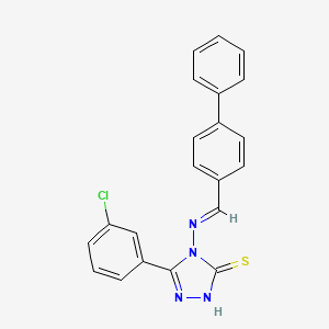 4-(([1,1'-Biphenyl]-4-ylmethylene)amino)-3-(3-chlorophenyl)-1H-1,2,4-triazole-5(4H)-thione