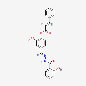 [4-[(E)-[(2-hydroxybenzoyl)hydrazinylidene]methyl]-2-methoxyphenyl] (E)-3-phenylprop-2-enoate